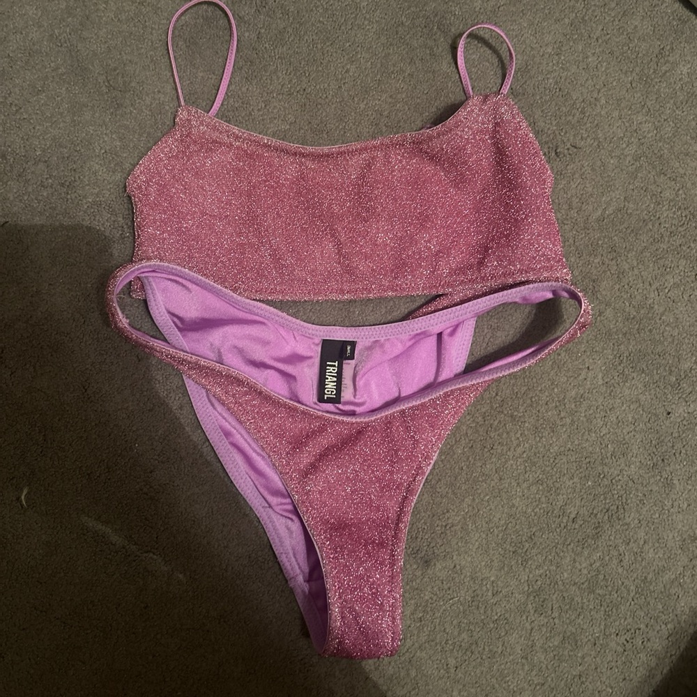 Triangl Swimwear Glittery Purple Bikini Set